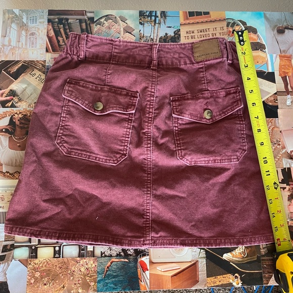 American Eagle Burgundy corduroy skirt - Picture 3 of 4